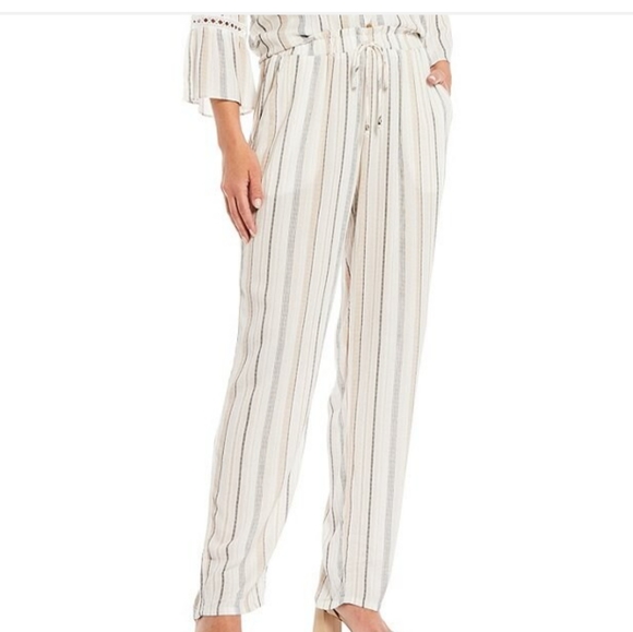 Crepe Palazzo Elastic Waist wide leg Striped Pants Cruise I.N. Studio Womens 3X - Picture 1 of 11